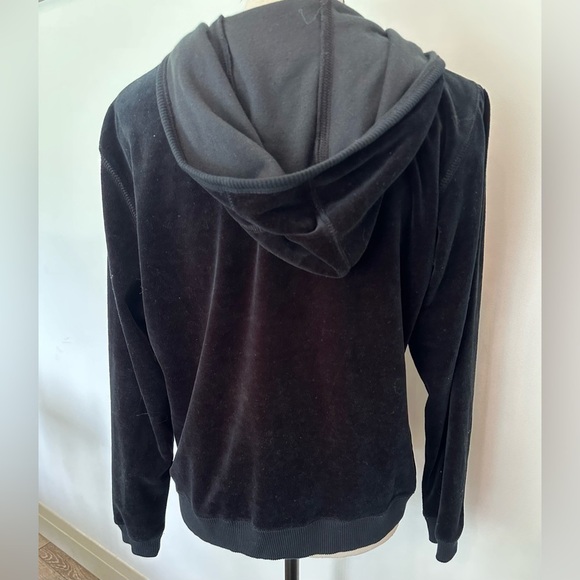 VTG Oleg Cassini Sport Velour Zip Front Jacket Striped in Black SZ L EUC - Picture 5 of 7